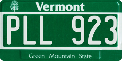 VT license plate PLL923