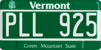 VT license plate PLL925