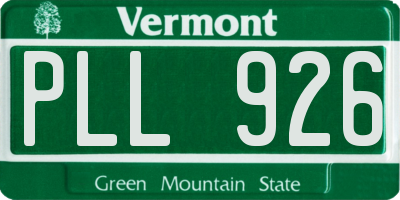 VT license plate PLL926