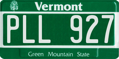 VT license plate PLL927