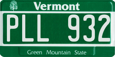 VT license plate PLL932