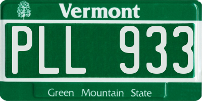 VT license plate PLL933