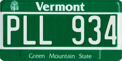 VT license plate PLL934