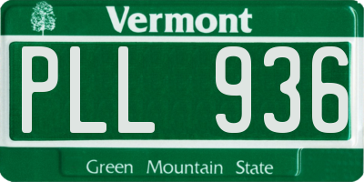 VT license plate PLL936