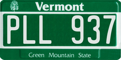 VT license plate PLL937