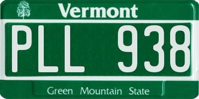 VT license plate PLL938