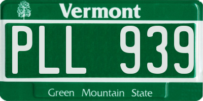 VT license plate PLL939