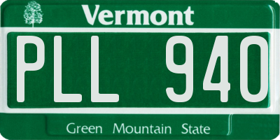 VT license plate PLL940