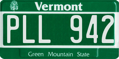 VT license plate PLL942
