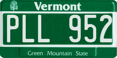 VT license plate PLL952