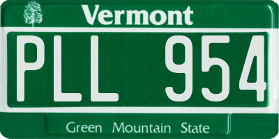 VT license plate PLL954