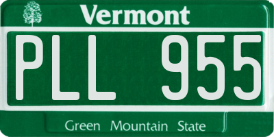 VT license plate PLL955