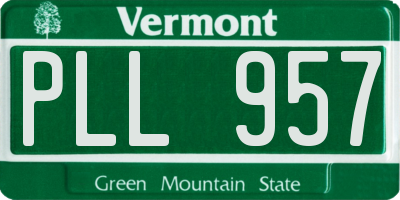 VT license plate PLL957