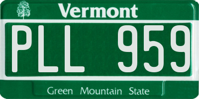 VT license plate PLL959