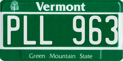 VT license plate PLL963