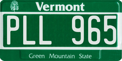 VT license plate PLL965