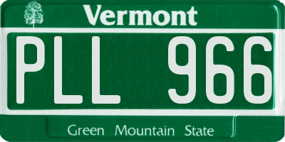 VT license plate PLL966