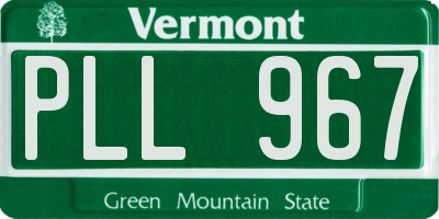VT license plate PLL967