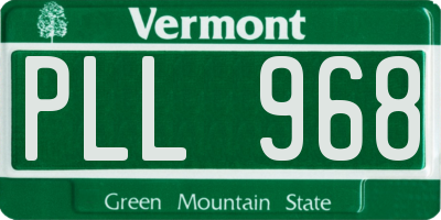 VT license plate PLL968