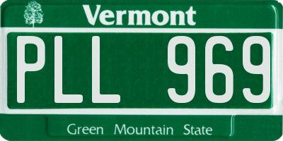 VT license plate PLL969