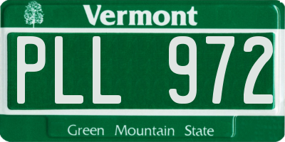 VT license plate PLL972