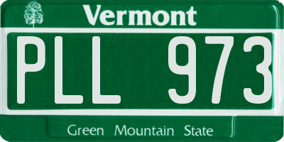 VT license plate PLL973