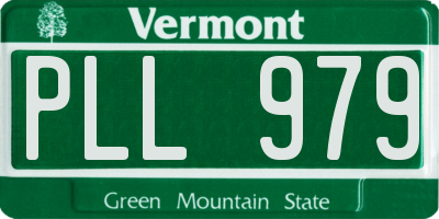 VT license plate PLL979