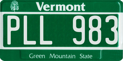 VT license plate PLL983