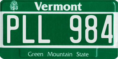 VT license plate PLL984