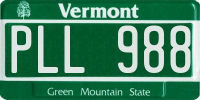 VT license plate PLL988
