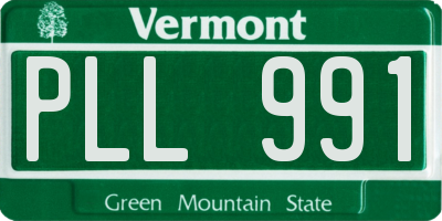 VT license plate PLL991