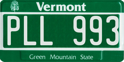 VT license plate PLL993