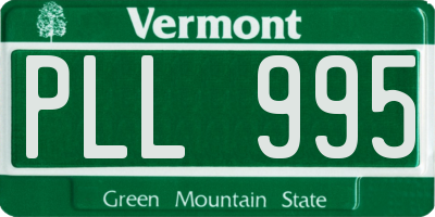 VT license plate PLL995