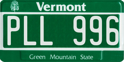 VT license plate PLL996