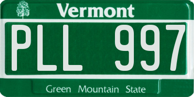 VT license plate PLL997