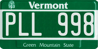 VT license plate PLL998