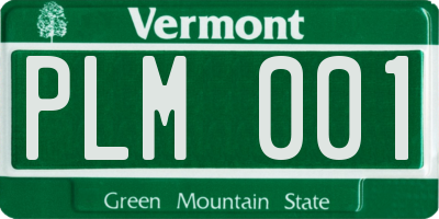 VT license plate PLM001