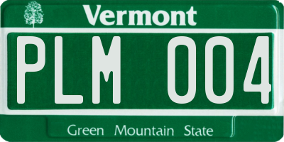 VT license plate PLM004