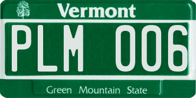 VT license plate PLM006