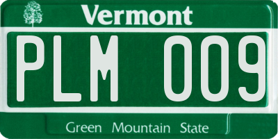 VT license plate PLM009