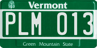 VT license plate PLM013