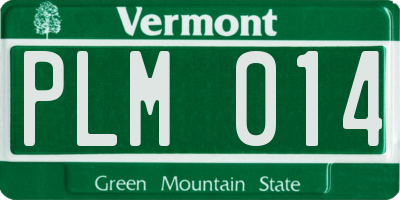 VT license plate PLM014