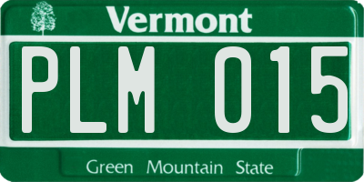 VT license plate PLM015