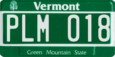 VT license plate PLM018