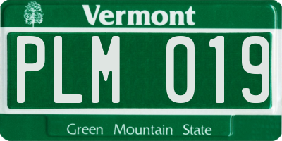 VT license plate PLM019