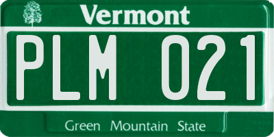 VT license plate PLM021