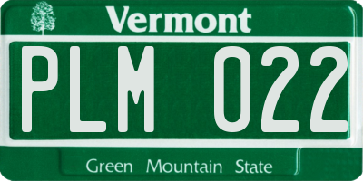 VT license plate PLM022