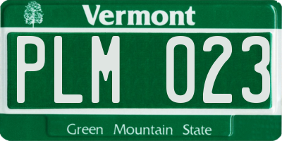 VT license plate PLM023