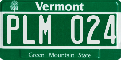 VT license plate PLM024