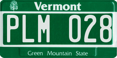 VT license plate PLM028
